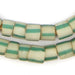Old Green & White Striped Venetian Glass Beads - The Bead Chest