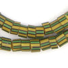 Old Yellow & Green Striped Venetian Glass Beads