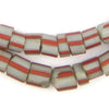 Old Red & White Striped Venetian Glass Beads