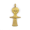 Flat Fertility Doll Brass Pendant from Africa
