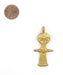 Flat Fertility Doll Brass Pendant from Africa - The Bead Chest