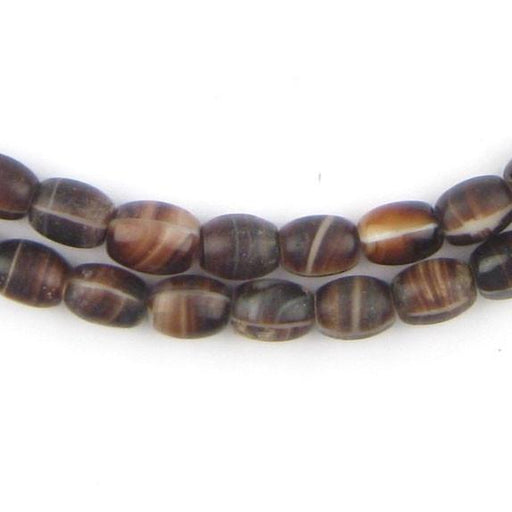 Vintage Bohemian Coffee Bean Glass Beads (9x7mm) - The Bead Chest