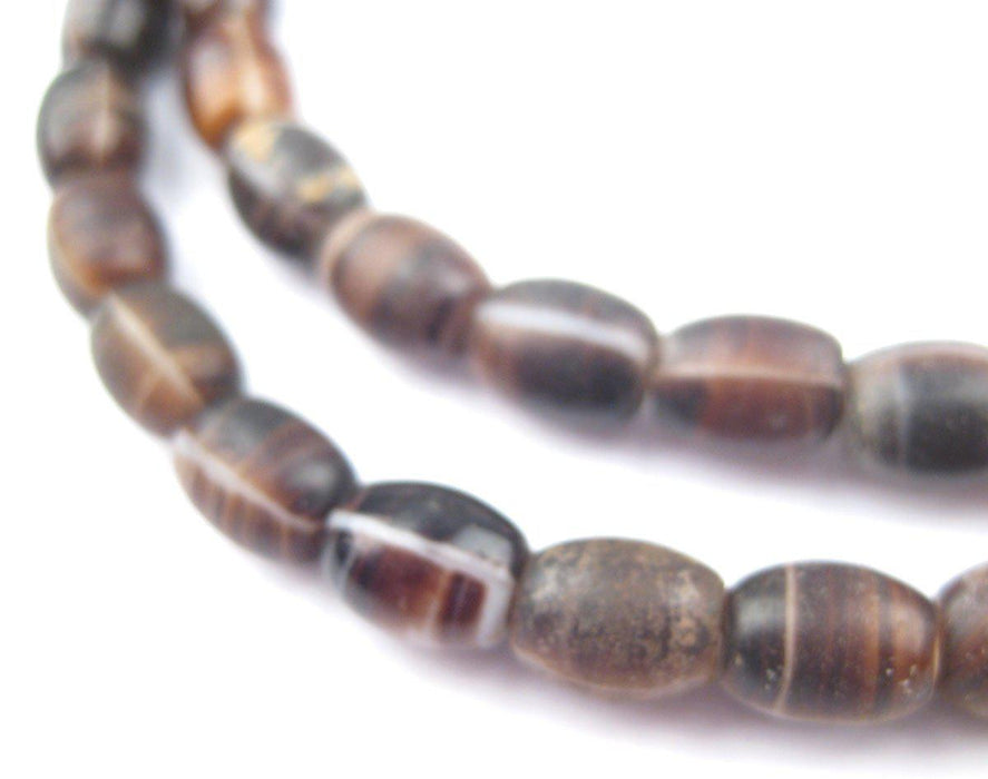 Vintage Bohemian Coffee Bean Glass Beads (9x7mm) - The Bead Chest