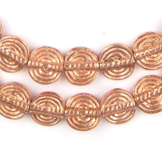Baule-Style Circular Copper Beads - The Bead Chest