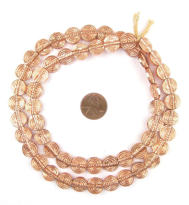 Baule-Style Circular Copper Beads - The Bead Chest