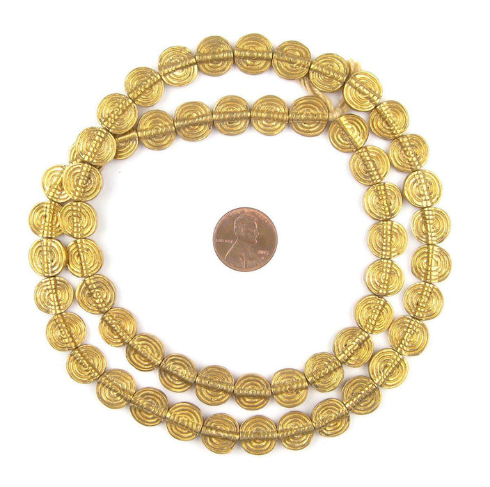 Baule-Style Circular Brass Beads (12mm) - The Bead Chest