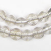 Baule-Style Circular Silver Beads (12mm)
