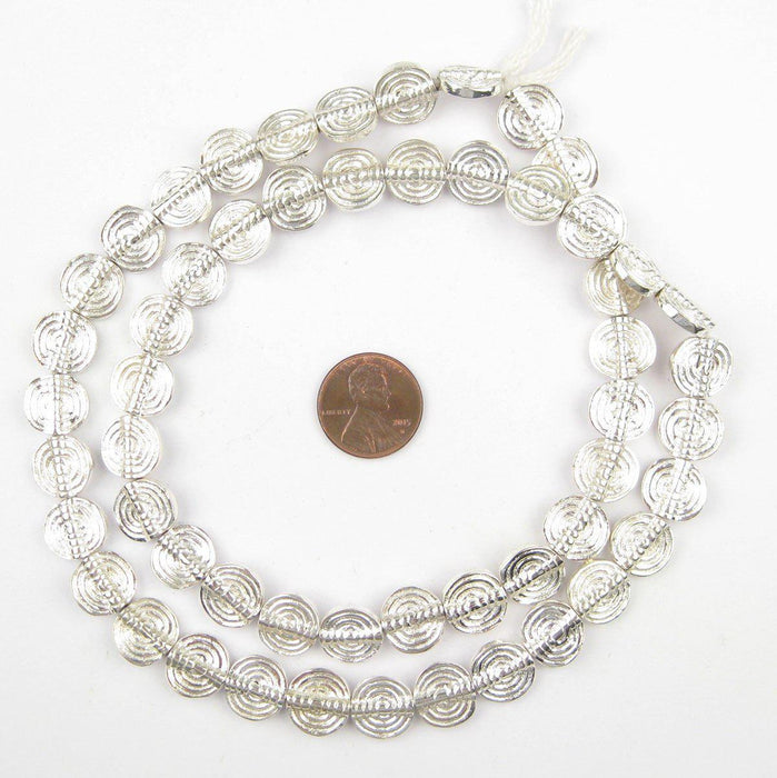 Baule-Style Circular Silver Beads - The Bead Chest