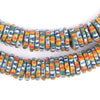 Chevron Style Aja Krobo Powder Glass Beads (15mm)
