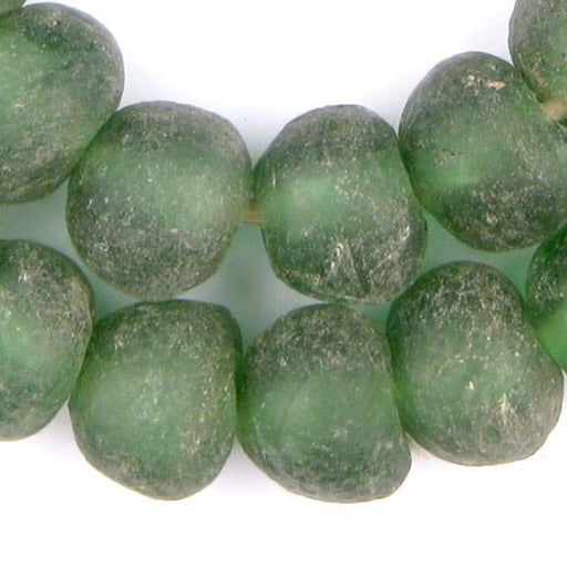 Jumbo Light Green Recycled Glass Beads (24mm) - The Bead Chest