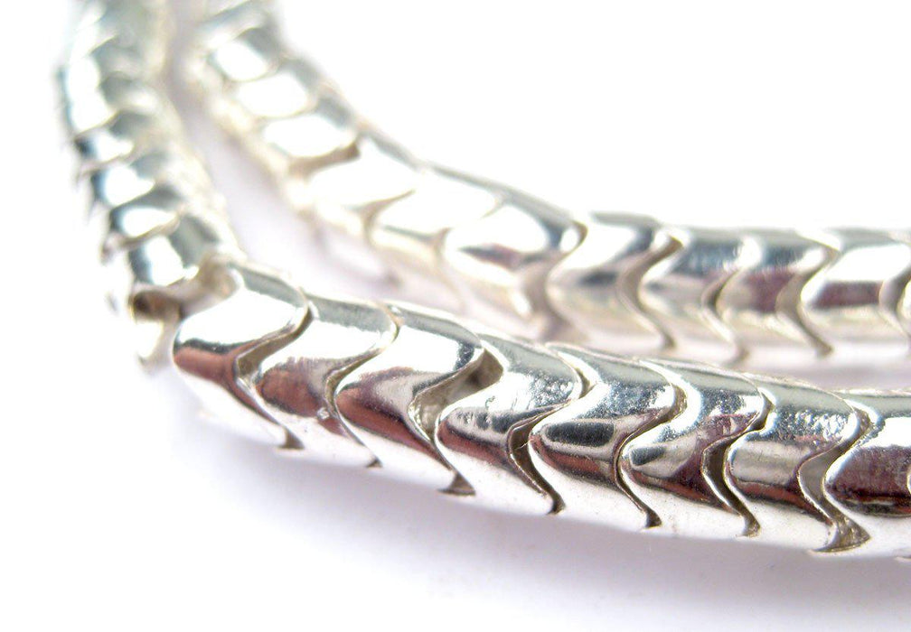 Silver Interlocking Snake Beads (7mm) - The Bead Chest