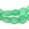 Verdant Green Hexagon Java Recycled Glass Beads