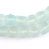 Clear Aqua Hexagon Java Recycled Glass Beads