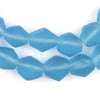 Light Blue Hexagon Java Recycled Glass Beads