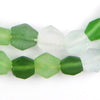 Jungle Medley Hexagon Java Recycled Glass Beads