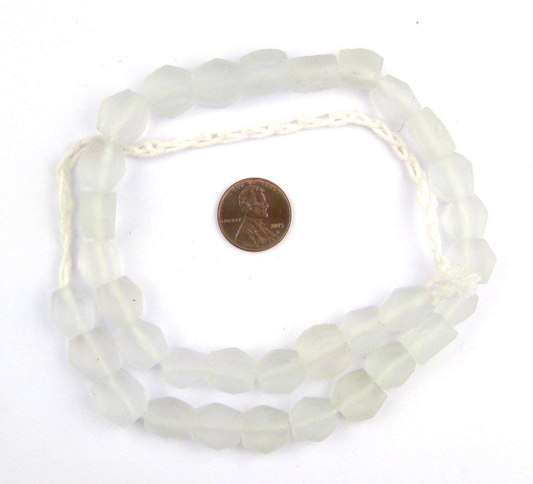 Clear Hexagon Java Recycled Glass Beads - The Bead Chest