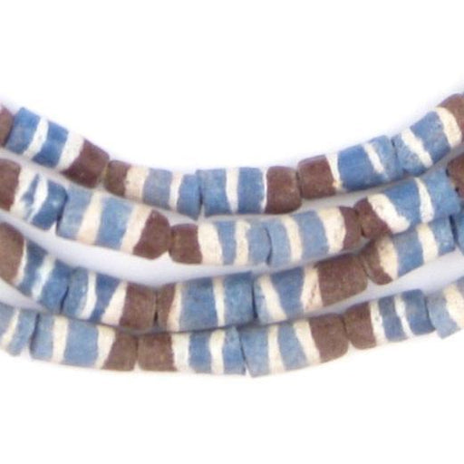 Blue and Brown Sandcast Powder Glass Beads (2 Strands) - The Bead Chest