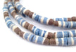 Blue and Brown Sandcast Powder Glass Beads (2 Strands) - The Bead Chest
