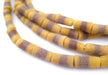 Brown and Yellow Sandcast Powder Glass Beads (2 Strands) - The Bead Chest