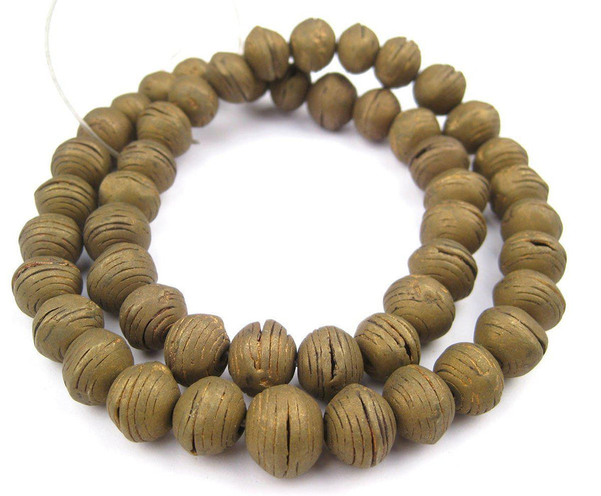 Round Vintage Mali Brass Beads (13x16mm) - The Bead Chest