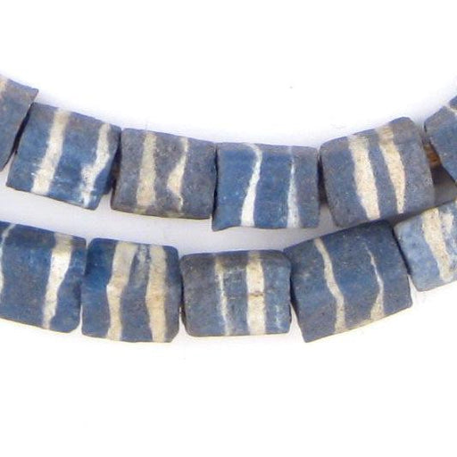 Rectangular Wedding Cake Blue Krobo Beads - The Bead Chest