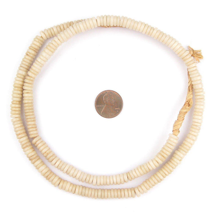 Ivory White Prosser Button Beads (7mm) - The Bead Chest