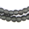Charcoal Black Recycled Glass Beads (11mm)
