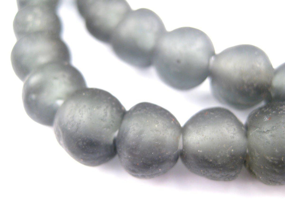 Charcoal Black Recycled Glass Beads (11mm) - The Bead Chest