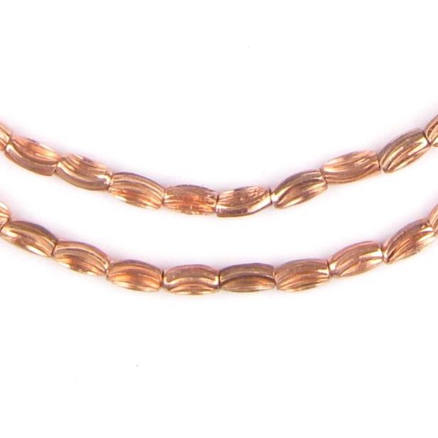 Copper Patterned Rice Beads (6x3mm) - The Bead Chest
