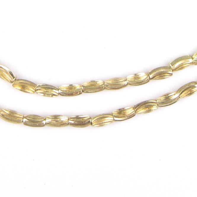 Brass Patterned Rice Beads (6x3mm) - The Bead Chest