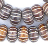Carved Chevron Brown Bone Beads (Large)