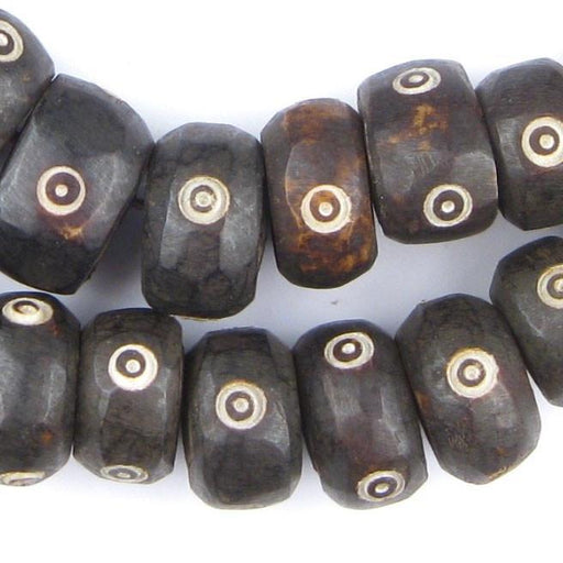 Carved Eye Design Batik Bone Beads (Large) - The Bead Chest