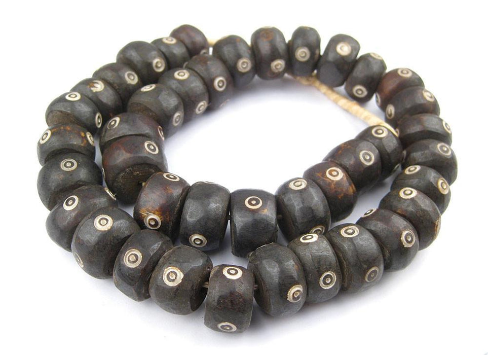 Carved Eye Design Batik Bone Beads (Large) - The Bead Chest