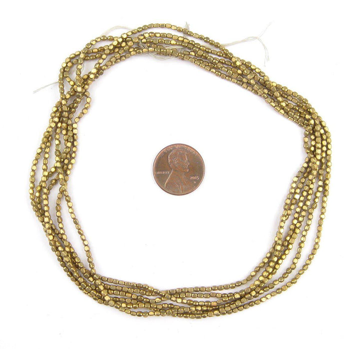 Brass Rounded Rectangle Beads (2mm) - The Bead Chest