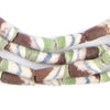 Green and Brown Sandcast Powder Glass Beads (2 Strands)