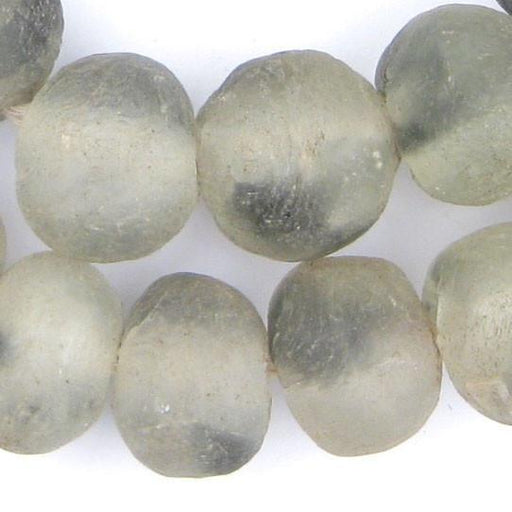Jumbo Grey Mist Recycled Glass Beads (23mm) - The Bead Chest