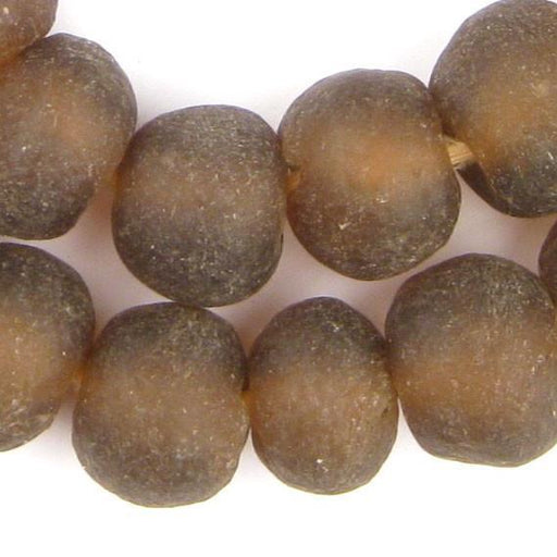 Jumbo Mocha Brown Recycled Glass Beads (23mm) - The Bead Chest