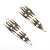 Polka Dot Zig-Zag Batik Bone Feather Pendant (Set of 2)