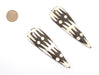 Polka Dot Zig-Zag Batik Bone Feather Pendant (Set of 2) - The Bead Chest
