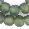 Jumbo Asparagus Green Recycled Glass Beads (22mm)