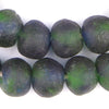 Jumbo Blue Green Swirl Recycled Glass Beads (26mm)