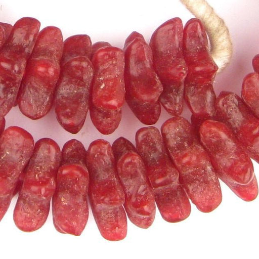 Red Star Shape Recycled Glass Beads - The Bead Chest