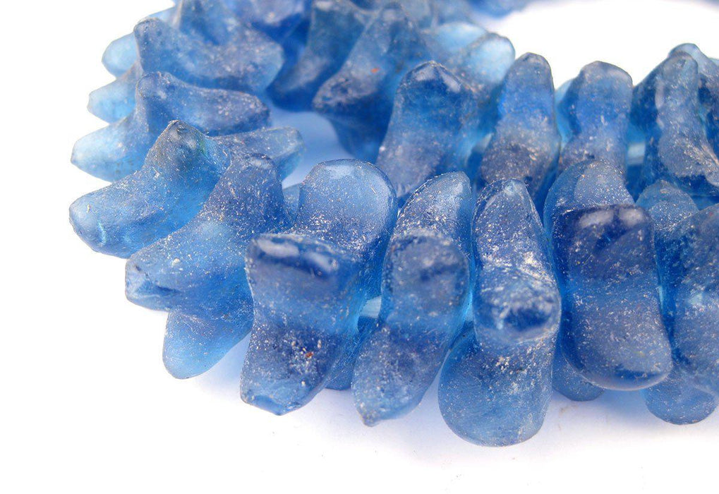 Blue Star Shape Recycled Glass Beads - The Bead Chest