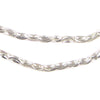 Silver Patterned Rice Beads (6x3mm)