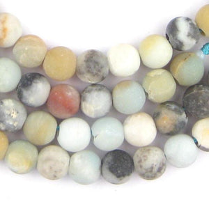 Spherical Amazonite Stone Beads (8mm) (Large Hole)