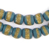 Teal Kente Krobo Beads (14mm)