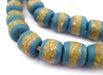 Teal Kente Krobo Beads (14mm) - The Bead Chest