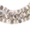 Bright Vintage-Style Carved Chevron Bone Prayer Beads (8mm)