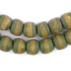 Forest Green Kente Krobo Beads (14mm)