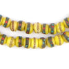 Yellow Vintage Inlaid Bone Mala Beads (8mm)
